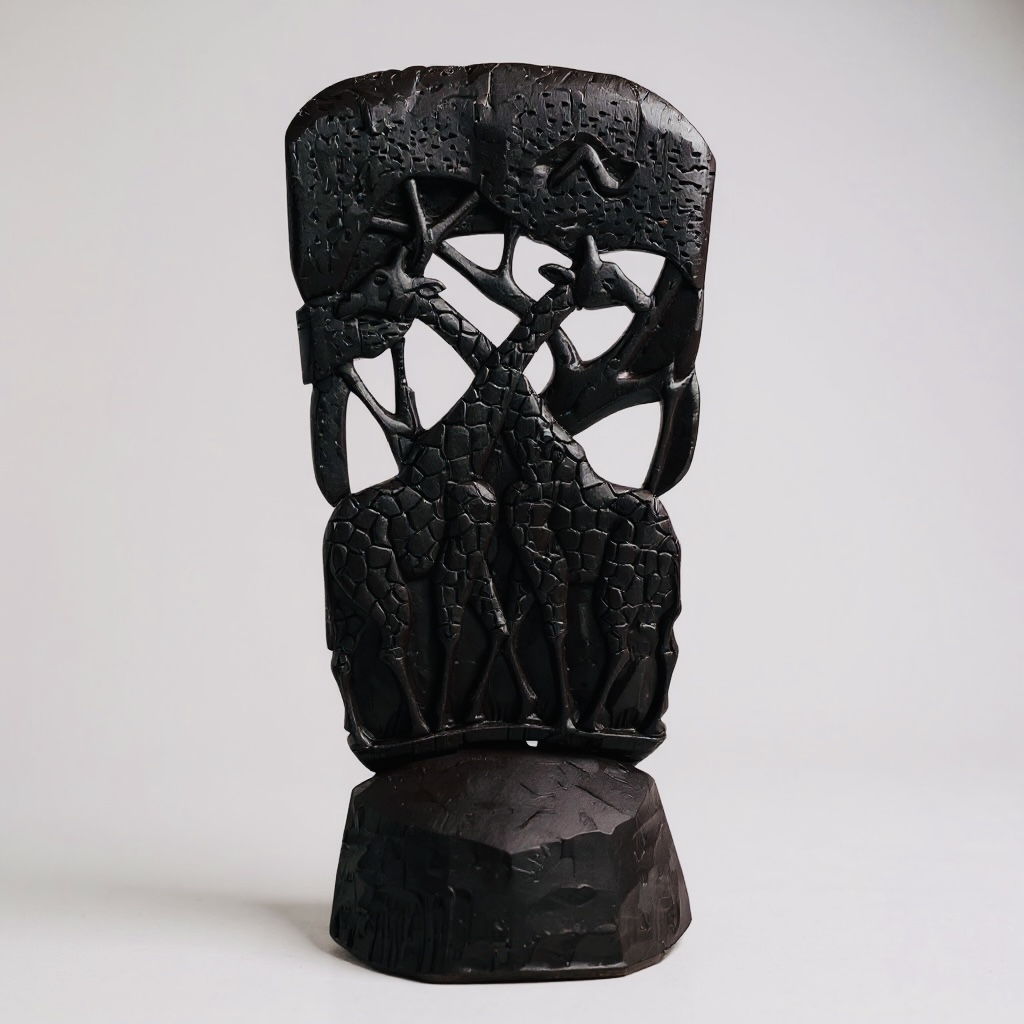 African Hand Carved Wooden Folding Chair
