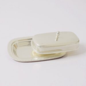 Classic Vintage Silver-Toned Butter Dish